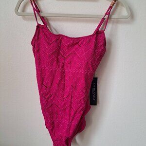 La Blanca Hot Pink One Piece Bathing Suit Size 6 New With Tags